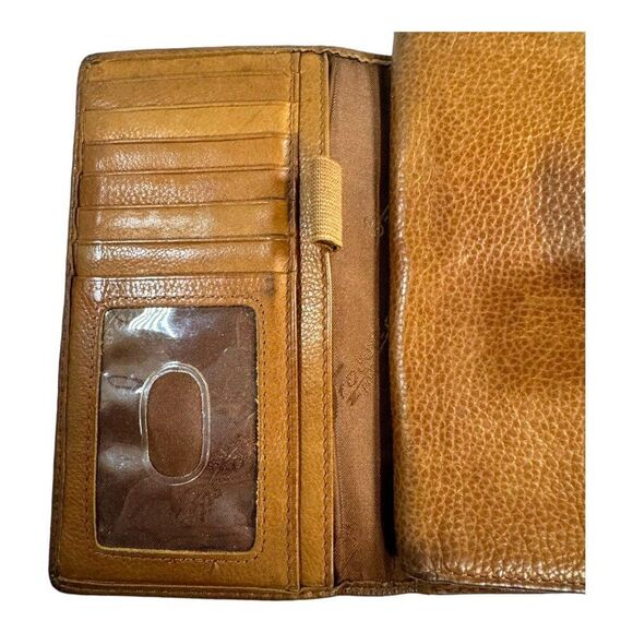 Fossil Brown Leather Wallet Bifold ID Holder Snap Closure Multiple Compartments - Picture 9 of 10